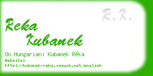 reka kubanek business card