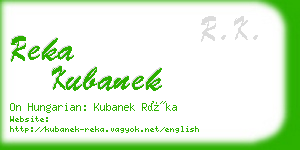 reka kubanek business card